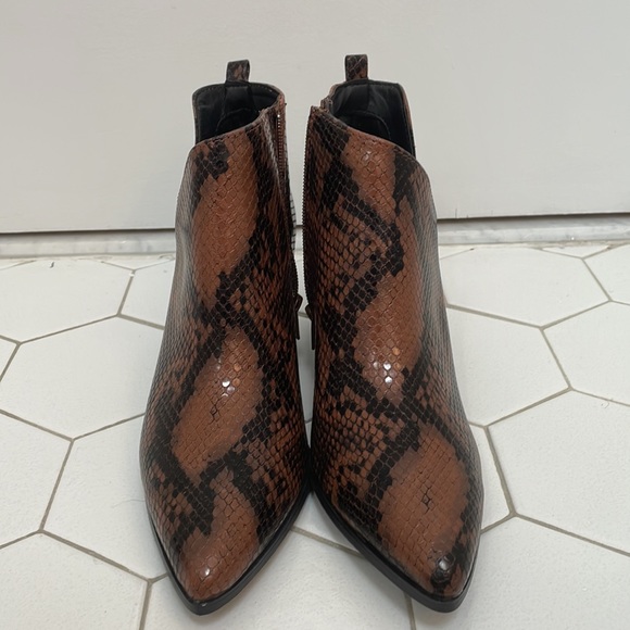 Brown Snake Skin Booties - Picture 2 of 4